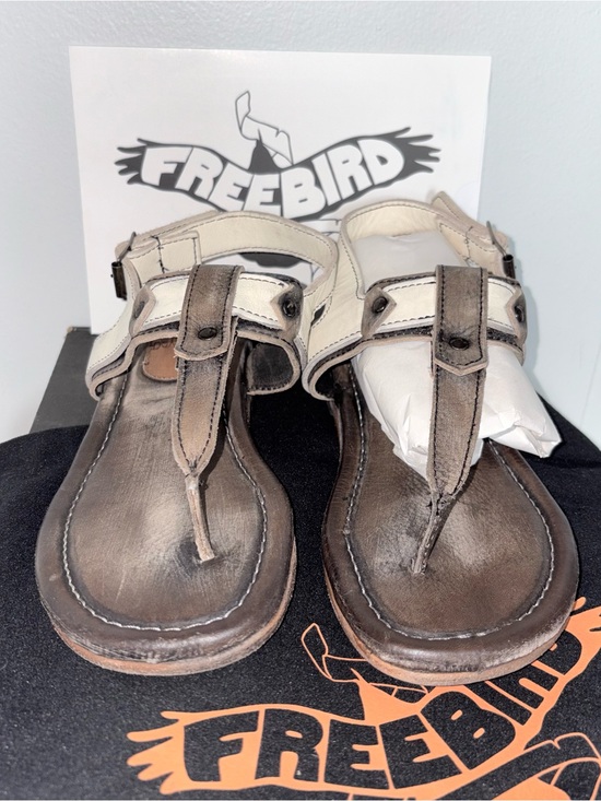 Freebird by Steven Shoes - Freebird Sorrento Black Multi Leather Sandals Size 8 Handmade Boho